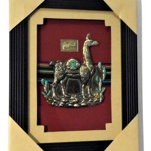 Llama Wall Painting from Peru Handmade in Wood